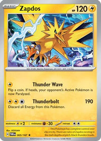 Zapdos (65/167) - SV06 Twilight Masquerade Holofoil