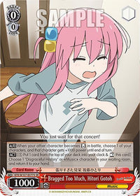 Bragged Too Much, Hitori Gotoh (BTR/W107-E077S SR) [BOCCHI THE ROCK!] - POKÉ JEUX