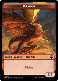 Dragon (Ripple Foil) // Treasure Double-Sided Token (M3C-12 // 34) - Commander: Modern Horizons 3 Foil