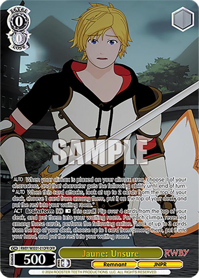 Jaune: Unsure (RWBY/WXE01-01OFR OFR) [RWBY: Premium Booster] - POKÉ JEUX