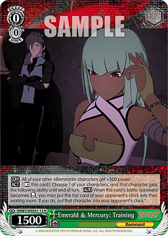 Emerald & Mercury: Training (RWBY/WXE01-13 N) [RWBY: Premium Booster] - POKÉ JEUX