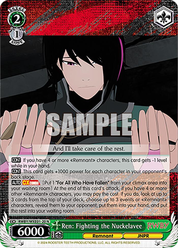 Ren: Fighting the Nuckelavee (RWBY/WXE01-20 N) [RWBY: Premium Booster] - POKÉ JEUX