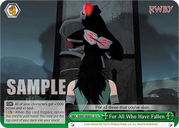 For All Who Have Fallen (RWBY/WXE01-25 N) [RWBY: Premium Booster] - POKÉ JEUX