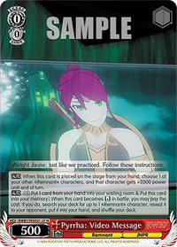 Pyrrha: Video Message (RWBY/WXE01-27 N) [RWBY: Premium Booster] - POKÉ JEUX