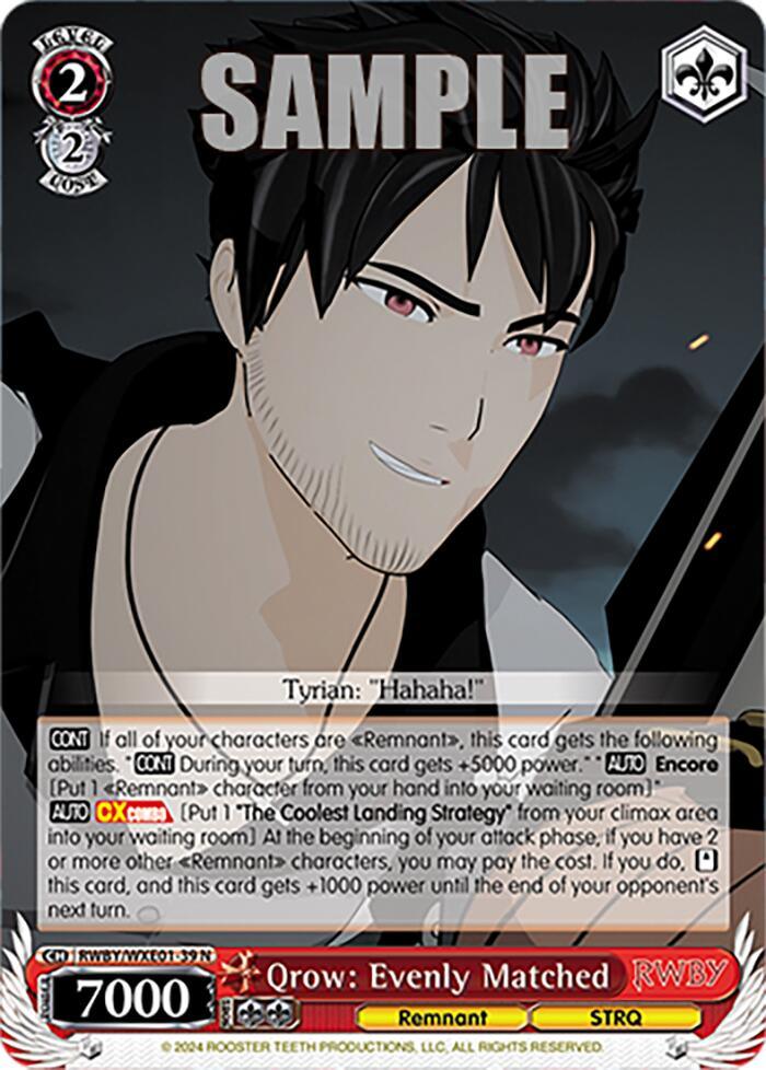 Qrow: Evenly Matched (RWBY/WXE01-39 N) [RWBY: Premium Booster] - POKÉ JEUX