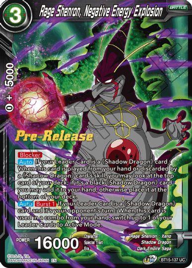 Rage Shenron, Negative Energy Explosion (BT15-137) [Saiyan Showdown Prerelease Promos] - POKÉ JEUX
