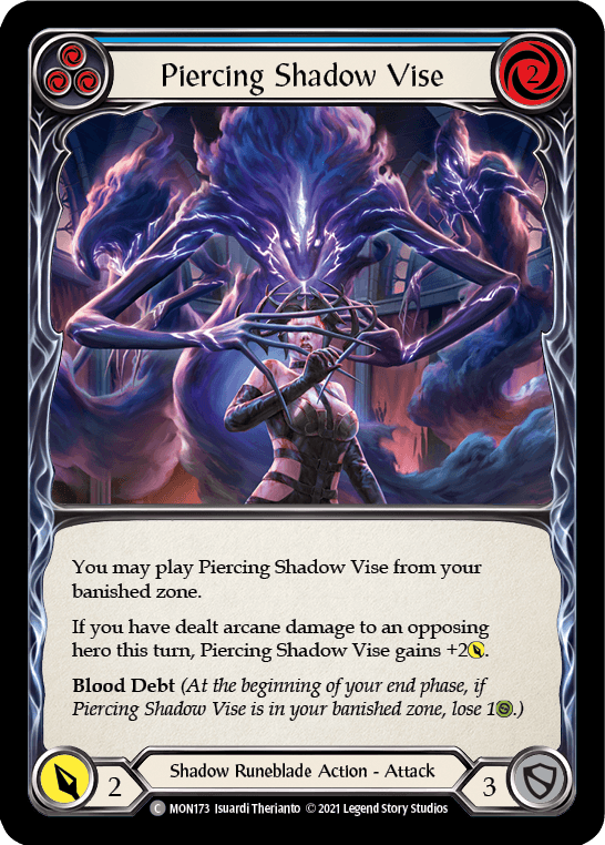 Piercing Shadow Vise (Blue) [MON173-RF] (Monarch) 1st Edition Rainbow Foil - POKÉ JEUX