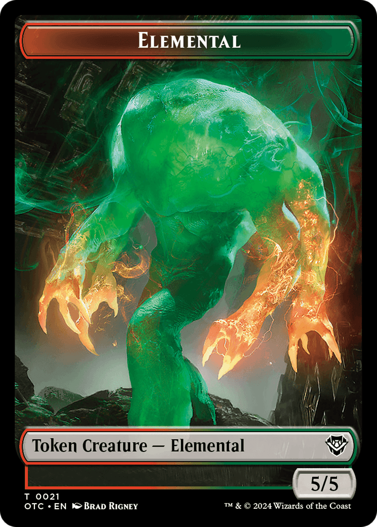 Elemental (0021) // Angel Double-Sided Token [Outlaws of Thunder Junction Commander Tokens] - POKÉ JEUX