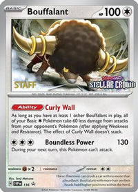 Bouffalant (Prerelease) [Staff] (136) - SV Scarlet & Violet Promo Cards Reverse Holofoil