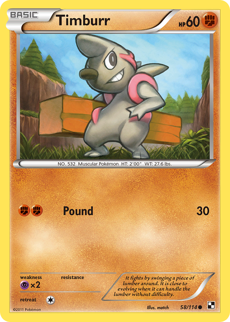 Timburr (#) (29) - BW Trainer Kit Excadrill & Zoroark