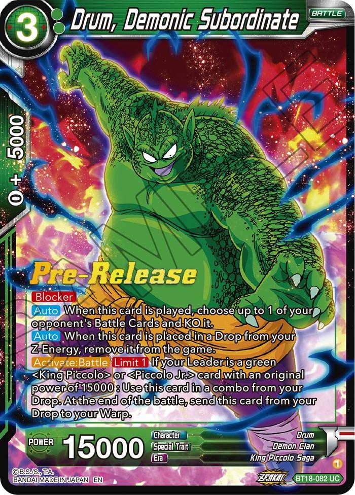 Drum, Demonic Subordinate (BT18-082) [Dawn of the Z-Legends Prerelease Promos] - POKÉ JEUX