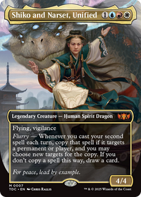 Shiko and Narset, Unified (TDC-007) - Commander: Tarkir: Dragonstorm (Borderless) Foil