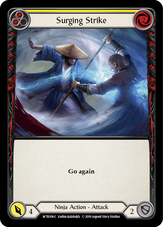 Surging Strike (Yellow) [WTR108-C] (Welcome to Rathe) Alpha Print Rainbow Foil - POKÉ JEUX