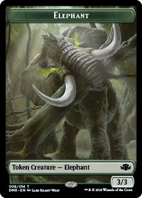 Jeton d'éléphant [Jetons remasterisés Dominaria] 