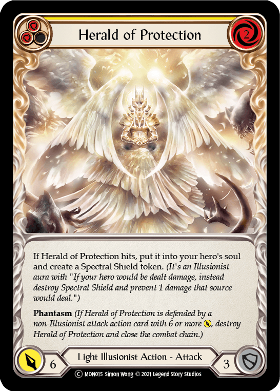 Herald of Protection (Yellow) [U-MON015-RF] (Monarch Unlimited) Unlimited Rainbow Foil - POKÉ JEUX