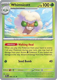 Whimsicott (8) - SV Prismatic Evolutions Holofoil