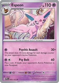Espeon (33) - SV Prismatic Evolutions Reverse Holofoil