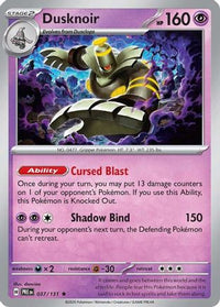 Dusknoir (37) - SV Prismatic Evolutions Holofoil