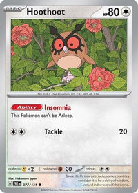 Hoothoot (77/131) - SV Prismatic Evolutions Reverse Holofoil