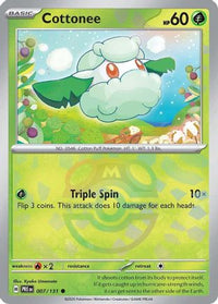Cottonee (Master Ball Pattern) (7/131) - SV Prismatic Evolutions Holofoil