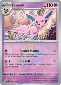 Espeon (Master Ball Pattern) (33) - SV Prismatic Evolutions Holofoil