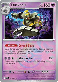 Dusknoir (Master Ball Pattern) (37) - SV Prismatic Evolutions Holofoil