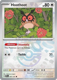 Hoothoot (Master Ball Pattern) (77/131) - SV Prismatic Evolutions Holofoil