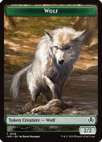 Wolf (0018) // Emblem - Arlinn, Embraces by the Moon Double-Sided Token (INR-18 // 23) - Innistrad Remastered