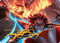 Outpace Oblivion Art Card (Gold-Stamped Signature) (AADFT-024) - Art Series: Aetherdrift