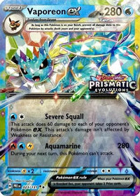 Vaporeon ex (Prismatic Evolutions Stamp) (23/131) - Miscellaneous Cards & Products Holofoil