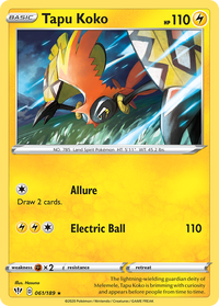 Tapu Koko (Prerelease Kit Exclusive) (61/189) - Deck Exclusives