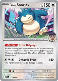 Hop's Snorlax (117) - SV09 Journey Together Holofoil