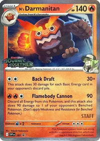 N's Darmanitan (Prerelease) [Staff] (181) - SV Scarlet & Violet Promo Cards Holofoil