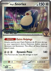 Hop's Snorlax (Prerelease) [Staff] (184) - SV Scarlet & Violet Promo Cards Holofoil