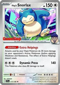 Hop's Snorlax (GameStop) (Cosmos Holo) (117/159) - Miscellaneous Cards & Products Holofoil