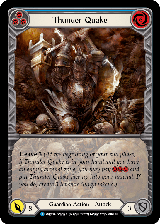 Thunder Quake (Blue) [EVR026] (Everfest) 1st Edition Extended Art Rainbow Foil - POKÉ JEUX