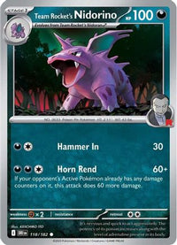 Team Rocket's Nidorino (118) - SV10 Destined Rivals Reverse Holofoil