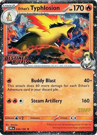 Ethan's Typhlosion (Prerelease Staff) (34) - SV10 Destined Rivals Holofoil