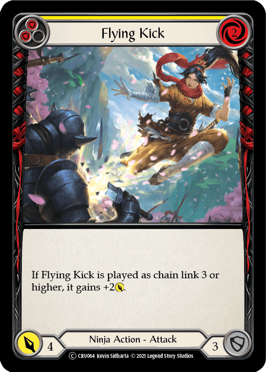 Flying Kick (Yellow) [U-CRU064] (Crucible of War Unlimited) Unlimited Rainbow Foil - POKÉ JEUX