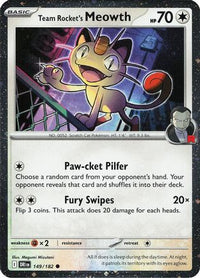Team Rocket's Meowth (Cosmos Holo) (149) - Miscellaneous Cards & Products Holofoil