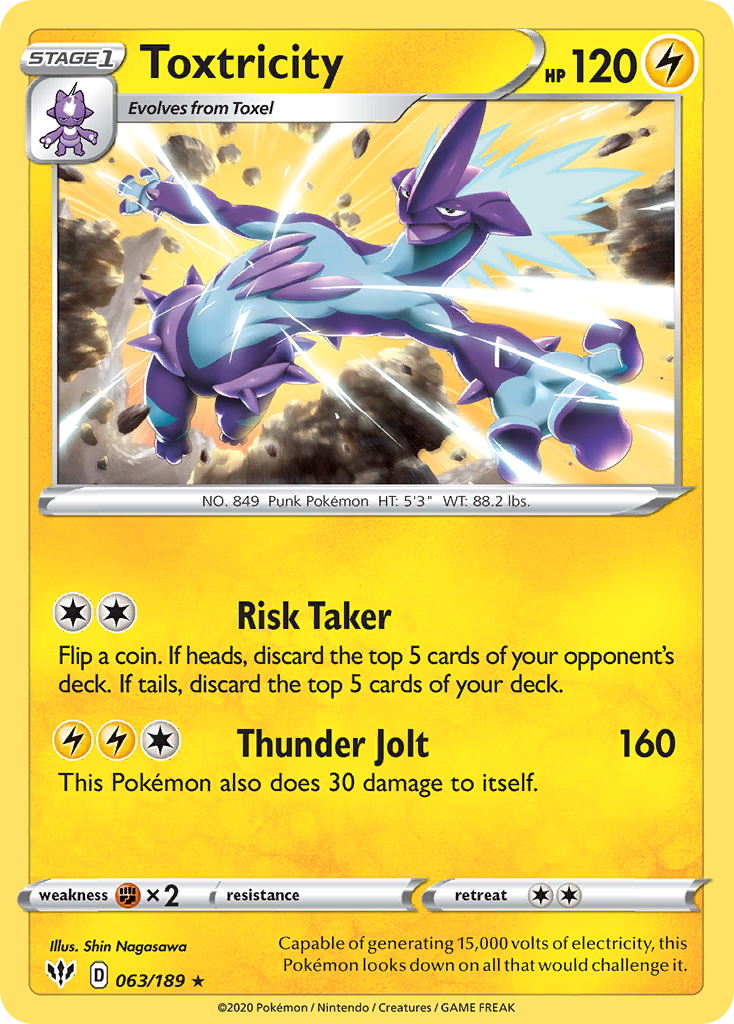 Toxtricity (Cosmos Holo) (63/189) - Miscellaneous Cards & Products Holofoil