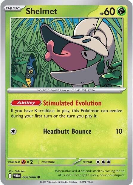 Shelmet (Poke Ball Pattern) (8/086) - SV White Flare Holofoil