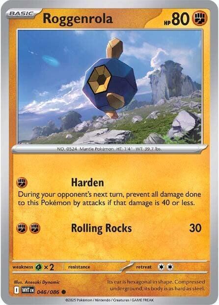 Roggenrola (Poke Ball Pattern) (46/086) - SV White Flare Holofoil