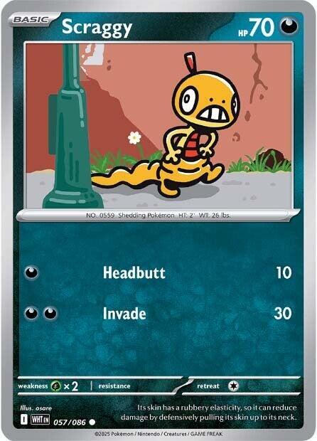 Scraggy (Master Ball Pattern) (57/086) - SV White Flare Holofoil