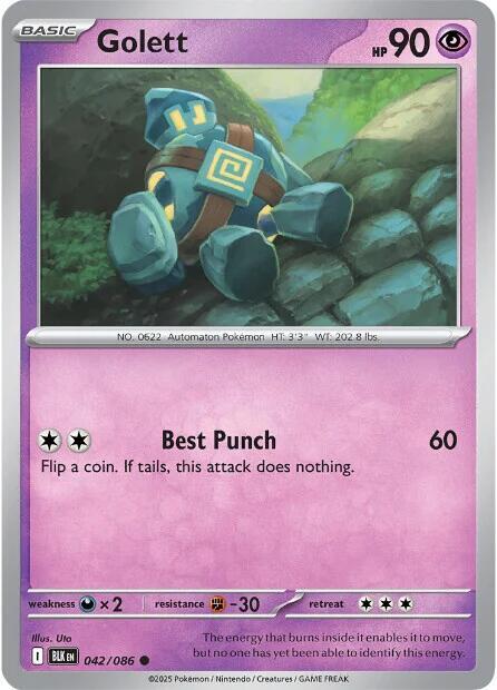 Golett (Master Ball Pattern) (42/086) - SV Black Bolt Holofoil