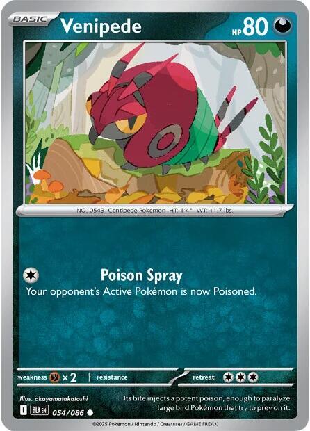 Venipede (Master Ball Pattern) (54/086) - SV Black Bolt Holofoil