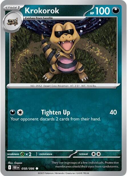 Krokorok (Master Ball Pattern) (58/086) - SV Black Bolt Holofoil