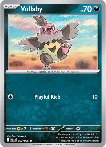 Vullaby (Poke Ball Pattern) (63/086) - SV White Flare Holofoil