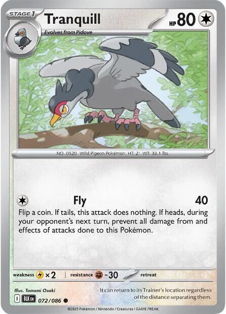 Tranquill (Master Ball Pattern) (72/086) - SV Black Bolt Holofoil