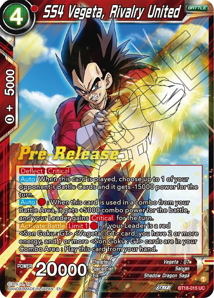 SS4 Vegeta, Rivalry United (BT18-015) [Dawn of the Z-Legends Prerelease Promos] - POKÉ JEUX